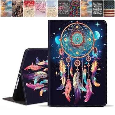 Imagem de FQTBCEARI Capa para Samsung Galaxy Tab S10 Lite/S10 FE/S9 FE 10,9 polegadas/S9 11 polegadas, capa fina de couro PU, suporte ajustável com capa de despertar/hibernar automático, apanhador de sonhos
