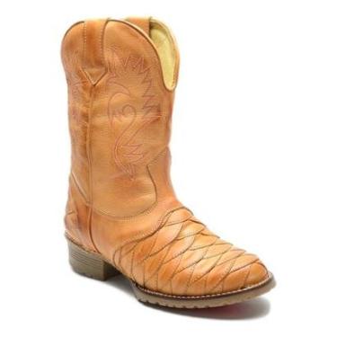 Imagem de Bota Texana Masculina Country Couro Latego Bordado Conforto-Masculino