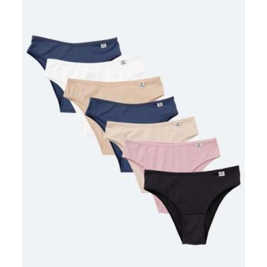 Imagem de Kit 10 Calcinhas Biquíni Básicas DelRio-45010, Bege, Branco, G