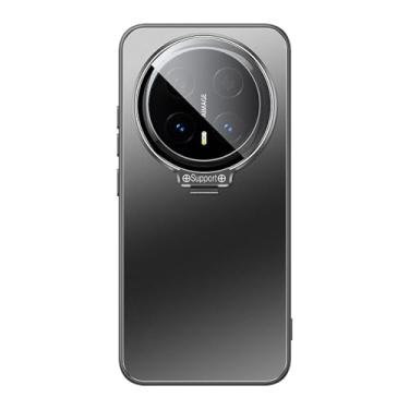 Imagem de LYJSMGZ Capa magnética para Huawei Honor Magic 8 Pro/Magic 8, capa de suporte de anel de lente de metal à prova de choque fina fosco anti-impressão digital, preta, Majic 8