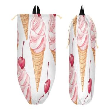 Imagem de xigua Suporte de plástico para saco de sorvete de cereja com cordão, 1 pacote, organizador reutilizável para bolsas, meias, roupas íntimas e gravatas