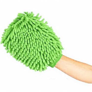 Imagem de Luva de Microfibra para Lavagem Automotiva e Limpeza Geral, Pano Chenille Não Risca, Alta Absorção, Ideal para Carros e Motos (1, Verde)