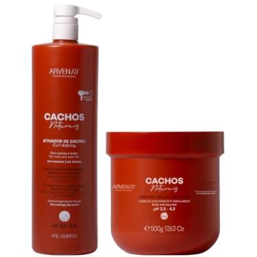 Imagem de Kit Ativador + Mascara Arvensis Cachos Naturais Ondulados E Cacheados Hidratação Definição 1L