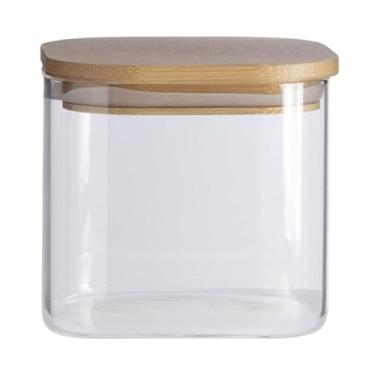 Imagem de Pote Hermético Quadrado para Alimentos 500ml 800ml 1200ml Armazenamento de Grãos Cereais e Biscoitos Recipiente Plástico Multiuso com Vedação de Silicone (1 POTE (500ML))