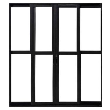 Imagem de Porta Sacada 4 Folhas de Alumínio 210x200cm Linha 25 Preto