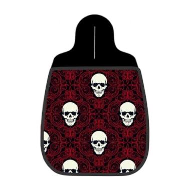 Imagem de Lixeira De Carro Organizador Lixinhocar Caveiras Brancas Fundo Vinhas