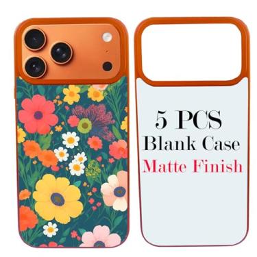 Imagem de JUSTRY 5 peças de capa de telefone em branco de sublimação capas de celular compatíveis com iPhone 17 Pro Max, 6,9 polegadas, fácil de sublimar faça você mesmo, capa móvel 2 em 1 2D macia TPU +