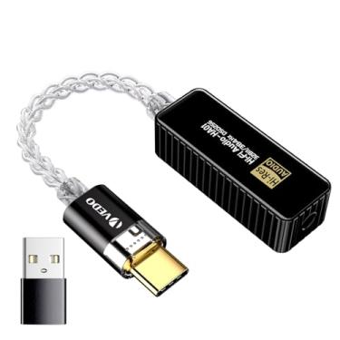 Imagem de VEDO Amplificador de fone de ouvido - Adaptador de áudio HiFi USB-C para 3,5 mm, 32 bits/768 kHz, Plug and Play, amplificador de áudio de alta resolução,compatível com sistemas Android/iOS/Windows/Mac