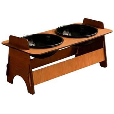 Imagem de Potes E Tigelas Simples Comedouro Pet Elevado Com Tigela Para Gato Ou Cachorro Pintado Tendência Exquisitamente Trabalhado e Esteticamente Agradável Leve (2 TIGELA)