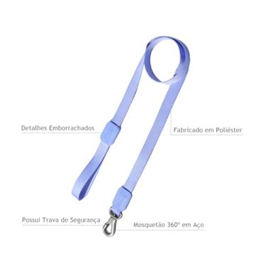 Imagem de Peitoral Ajustável em X e Guia para Cães Violeta - P