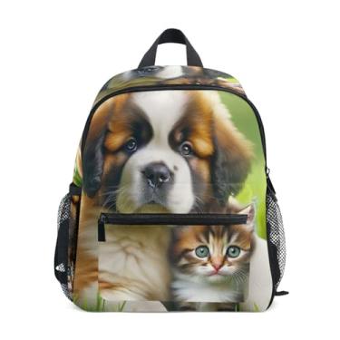 Imagem de GAIGEO Chow Chow Puppy Dog Kitten Kids School Backpack Girls School Backpack with Front Pocket, Safety Whistle for Ages 3-8