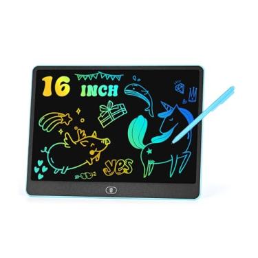 Imagem de Bandeja de escrita LCD, 16 polegadas cor doodle board drawing tabletts for kids writing children learning toys 3 4 5 6 7 8 years boys girls birthday