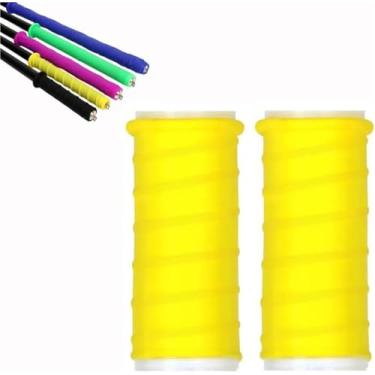 Imagem de Cold Shrink Handle Wrap, 4.7/6.7in Cold Shrink Handle Wrap with Non Slip Texture, Convenient Practical Silicone Bat Grip Tube for Fishing Rods, Rackets and Hand Tools(Yellow,L" 4.7" D: 1.57")