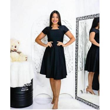 Imagem de Vestido Princesa Midi Godê Evangélico Lançamento 2021 - BHG Moda Evang