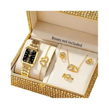 Imagem de Conjunto De Relógio De Pulso De Quartzo Versátil Com Mostrador Redondo