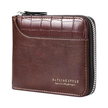 Imagem de Carteira De Couro Luxuosa Masculina Com Compartimento Para Moedas, Por