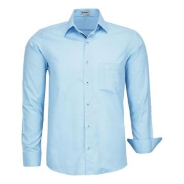 Imagem de Camisa Social Amil Comfort Com Bolso Fácil De Passar 1862, Azul, Claro