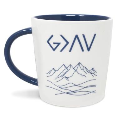 Imagem de Caneca cristã Steel Mill & Co, linda caneca de cerâmica de café/chá com alça para estudo da Bíblia, xícara de café com tema Jesus de 400 ml (maior do que os altos e baixos)