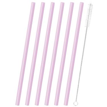 Imagem de Joshey Canudos de substituição de 30,5 cm para copos de viagem Owala de 1,134 g, 6 canudos longos reutilizáveis com escova de limpeza, compatível com Stanley/Simple Modern acessório de copo de 1,134 g