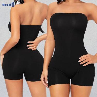 Imagem de Body Macaquinho Feminino sem alça Costa Nua Bori Afina Cintura empina 