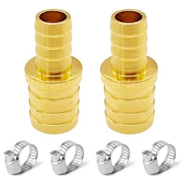 Imagem de Uenede Redutor de farpa de latão, 5/20.3 cm a 5/40.6 cm ID de mangueira, mangueira farpada redutor de emenda acoplador acessórios para Warter/combustível/ar (pacote com 2)