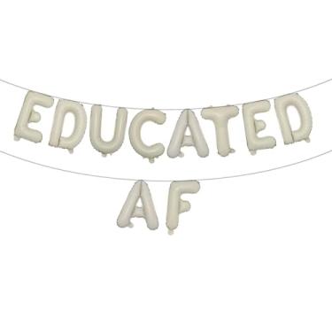 Imagem de Educated AF Grad Balloons Banner, Class Of 2026 Congratulations Grad Sign Graduate Party Supplies Decoração High School College Nurse Law School Graduação (EDUCATED AF Cream)