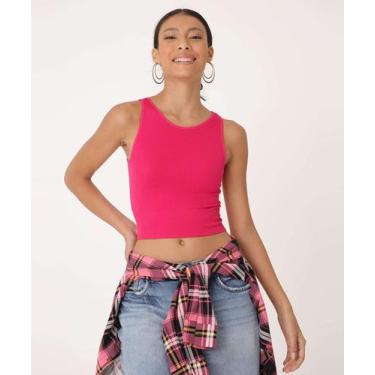 Imagem de Blusa Cropped Feminina Canelada Marisa-85006, Rosa, GG