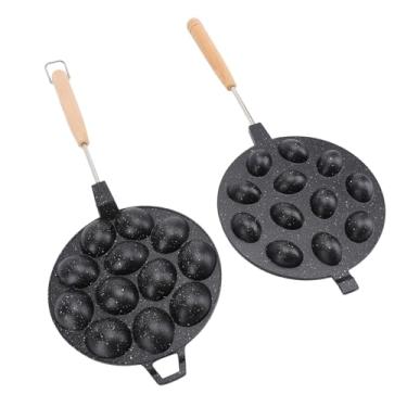 Imagem de Fabater Forma Antiaderente de Liga de Alumínio Com 12 Furos para Fazer Biscoitos de Nozes para Bolos Waffle de Ovo, Capacidade Espaçosa para Grandes Reuniões, Ideal para Eventos Familiares (Preto)