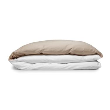 Imagem de Artelassê Duvet King 300 fios Mistral Branco/Kaki Areia