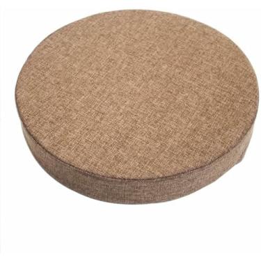 Imagem de Almofada de linho para cadeira, antiderrapante, decorativa, redonda, de espuma, macia e confortável para escritório.
