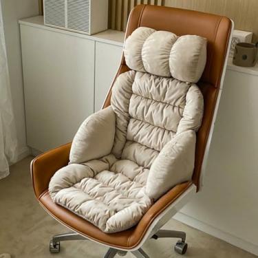 Imagem de Almofada para cadeira de escritório com encosto alto e almofada removível, confortável e com efeito de balanço, ideal para escritório, casa, cozinha e estudantes.