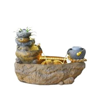 Imagem de Fonte Jardim Exterior Decoração de Fonte de Água Rockery, Sala de Estar Varanda Pátio Exterior Lagoa de Peixes Paisagismo Fontes de Água Externas (Cor: C)