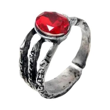 Imagem de Anel De Metal Ajustável Masculino Com Pedra De Crisântemo Dark Souls, 