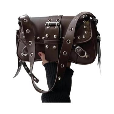 Imagem de Bolsa De Ombro Feminina Estilo Punk Em Couro PU, Bolsa De Mão Rock Fas