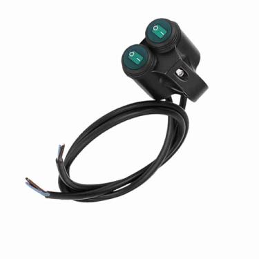 Imagem de Cosiki Interruptor Universal do Guiador da Motocicleta Botão de Controle Duplo Durável para Farol Luzes de Nevoeiro Chifre, Interruptor Liga/desliga à Prova D'água para Pilotos de Modificação de