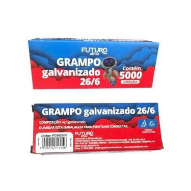 Imagem de Grampo Para Grampeador 26/6 Galvanizado C/20.000 Grampos