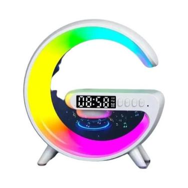Imagem de Caixa De Som Bluetooth Com Luz RGB E Despertador, Carregador Sem Fio D