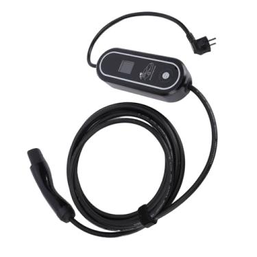 Imagem de Luqeeg Carregador EV Portátil Ajustável 16A Nível 1 Nível 2 para Modelo Y 3 S X, Com Carregamento Programado, Bolsa de Armazenamento Portátil para Estação de Carregamento de Veículos Elétricos