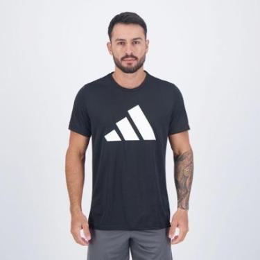 Imagem de Camiseta Adidas Run It Preta e Branca-Masculino