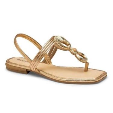 Imagem de Sandalia Rasteira Feminina Mississipi Moda Casual Elastico Pedras Ref: Mf012-Feminino