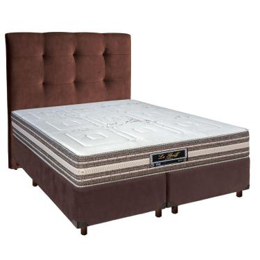Imagem de Conjunto Cama Box Blindado Casal + Colchão Molas Ensacadas Legriff Sankonfort + Cabeceira