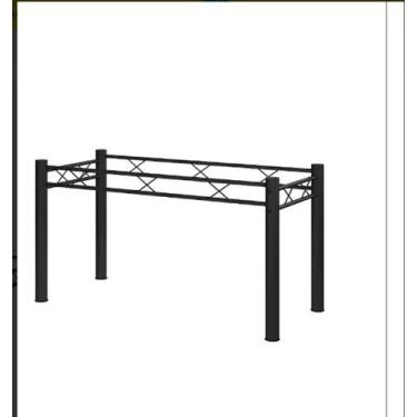 Imagem de Pé Para Mesa Tubular Cromo Preto 1,15m X 0,62m X 0,70m - Artefamol