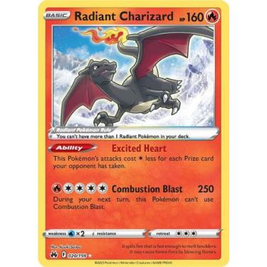 Imagem de Carta Colecionável Pokémon Radiant Charizard 020/159
