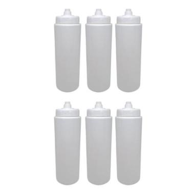 Imagem de Kit 6 Squeeze Tipo Gatorade 800ml Bico Automatico Cor:branco - Spec Sq