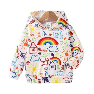 Imagem de Moletom Infantil Branco Com Estampa De Graffiti De Desenho Animado Par