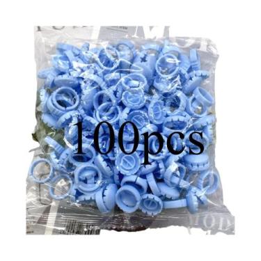 Imagem de 100 Peças De Anéis Descartáveis Para Cola De Cílios, Suporte Para Copo