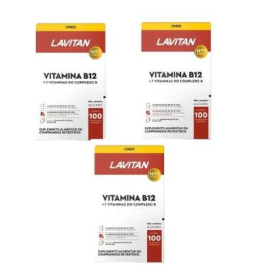 Imagem de Kit 3 Lavitan Vitamina B12 + Complexo B Com 100 Cpr  Cimed