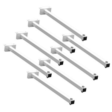 Imagem de 08 Suportes Refletor Fachada Banner Braço 60 Cm 08 Cjt - Branco