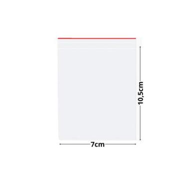 Imagem de Saco Transparente Plástico Fecho Zip Hermético 7x10,5cm 500 Unidades T