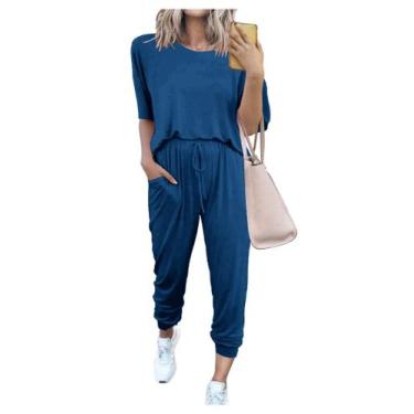 Imagem de Conjunto Deportivo PRETTYGARDEN 2025 para Mujer Dos Piezas Azul Oscuro